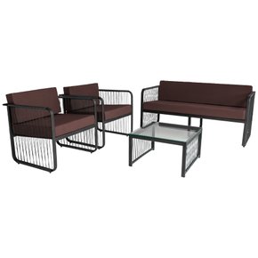 conjunto santiago em fibra marrom fundo branco