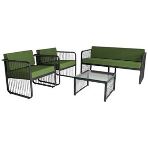 conjunto santiago em fibra verde fundo branco