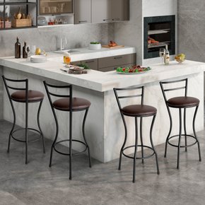 banqueta home amb quadrado kit 4 marrom