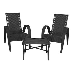 2 cadeiras vitoria e mesa de centro preto