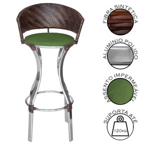 banqueta conforto oedra ferro verde