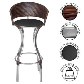 banqueta conforto pedra ferro preto