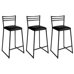 conj 3 banquetas lisboa preto