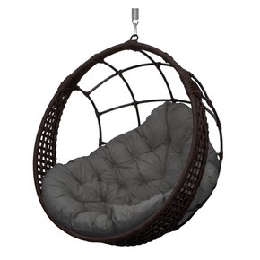 balanco ninho bola corda marrom cinza