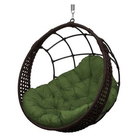 balanco ninho bola corda marrom verde