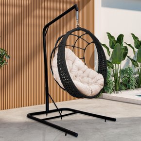 bal ninho gota com suporte ambientada corda preta branco