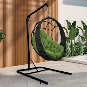 bal ninho gota com suporte ambientada corda preta verde