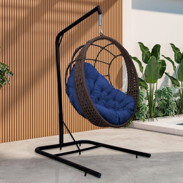 bal ninho gota com suporte ambientada corda marrom azul