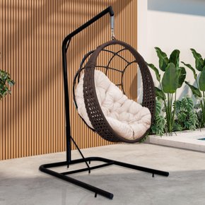 bal ninho gota com suporte ambientada corda marrom branco