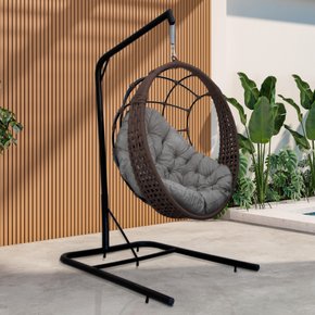 bal ninho gota com suporte ambientada corda marrom cinza