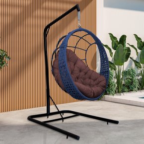 bal ninho gota com suporte ambientada corda azul marrom