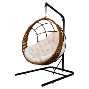 ninho bola com suporte corda ocre branco